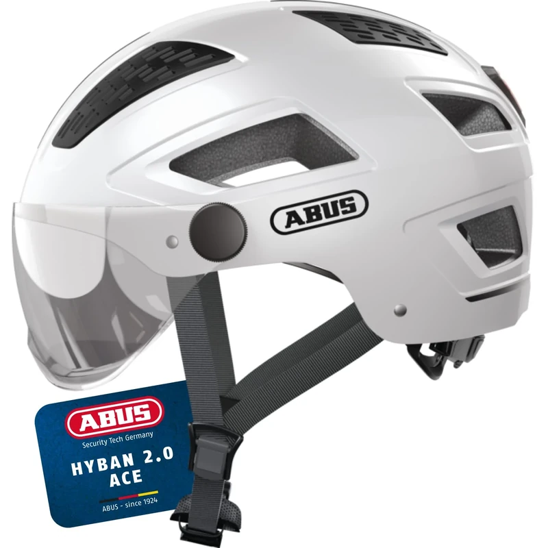 ABUS Hyban 2.0 ACE city helmet - bike helmet with visor, light and ABS hard shell - for men and women