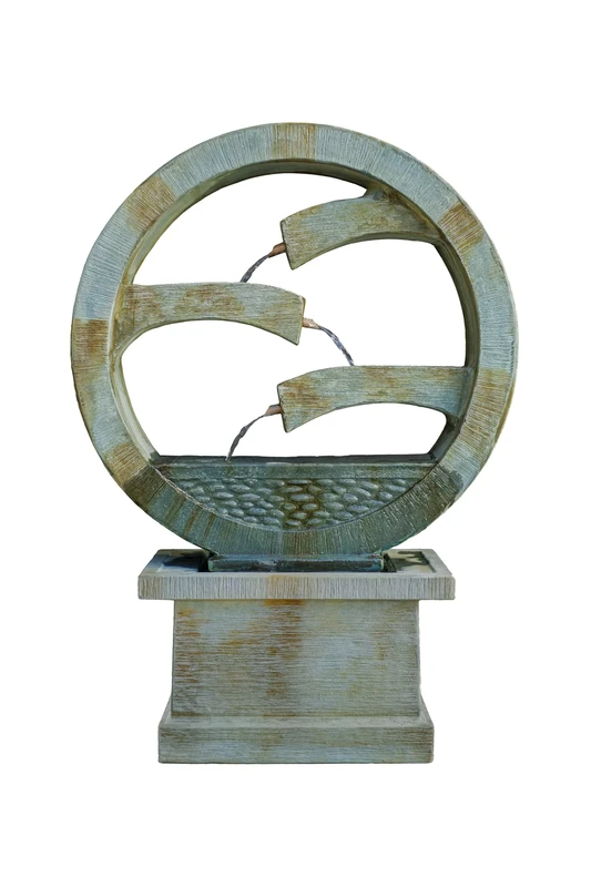 Easy Fountain Tranquil Spills Garden Water Feature – Self-Contained Outdoor Fountain with Recirculating Pump, Polyresin, for Patio & Garden