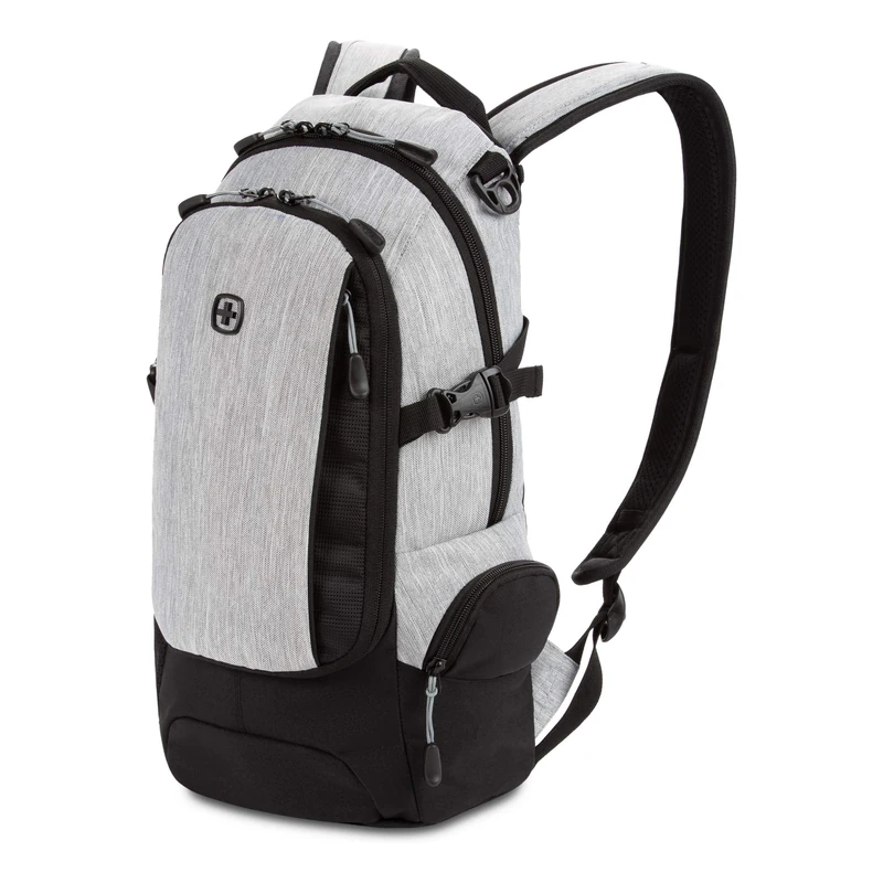 SwissGear Unisex's 3598 Backpack Narrow Daypack, Light Grey/Heather, 18-inch