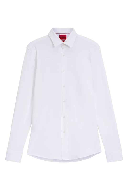 HUGO Mens Erondo Extra-Slim-fit Shirt in Cotton poplin