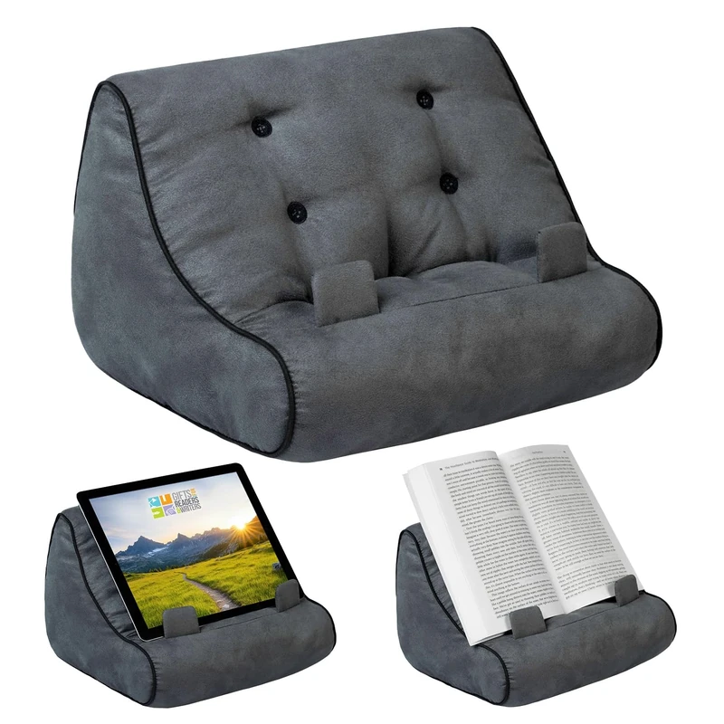 Gifts for Readers & Writers Book Couch iPad Stand for All Tablets, Grey