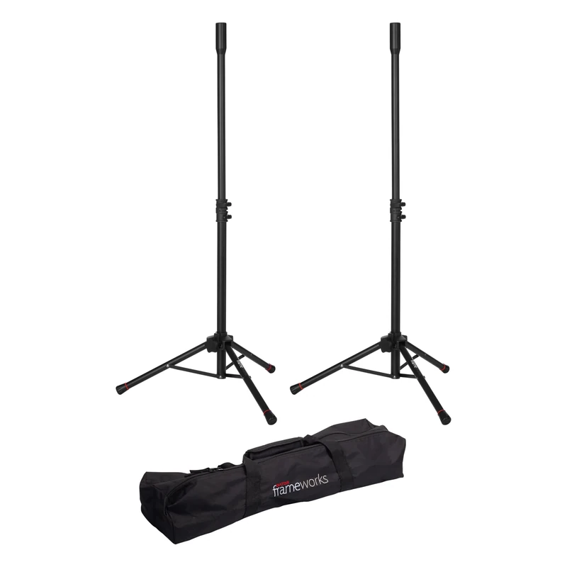Gator Frameworks Lightweight and Compact Mini Tripod Speaker Stand Set with Nylon Carry Bag (GFWSPK0250SET)