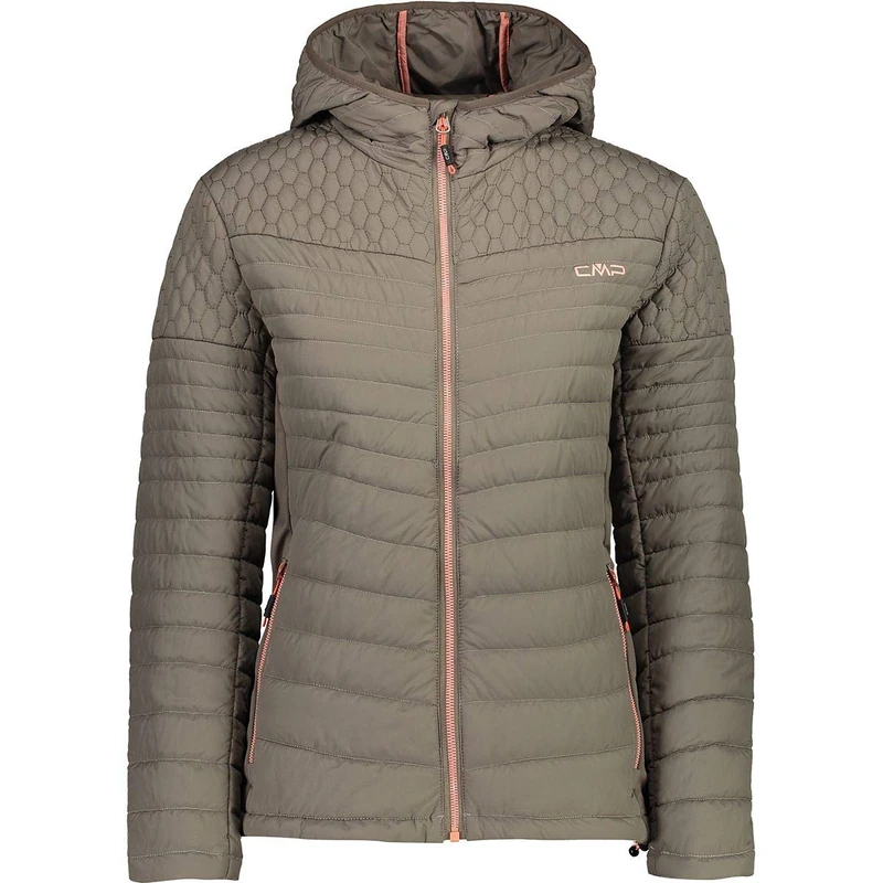 CMP Women's Jacket with Hood and DuPont Sorona Padding, Wood, D44