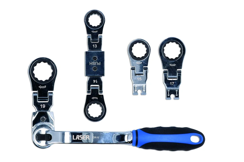 Laser 7863 Multi Head Ratchet Ring Spanner Set