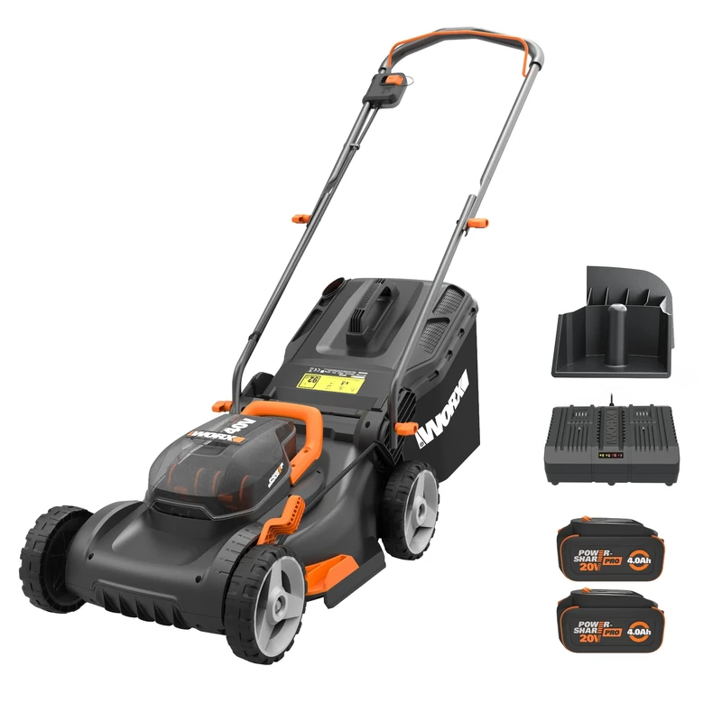 Worx WG743 40V PowerShare 17" Lawn Mower - Mulching, Intellicut, 2x20V