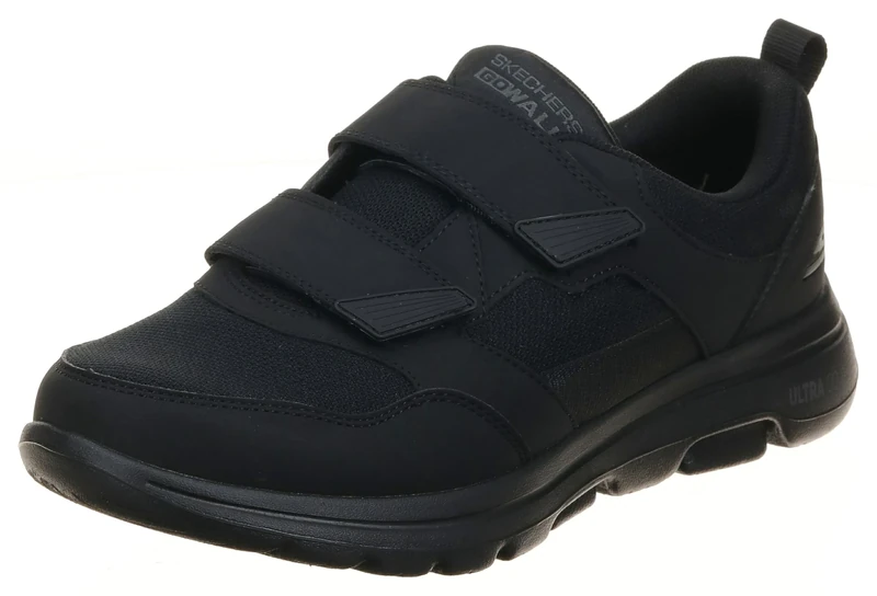 Skechers Men's Gowalk-Athletic Hook and Loop Walking Shoes | Two Strap Sneakers | Air-Cooled Foam, Black, 9 UK X-Wide