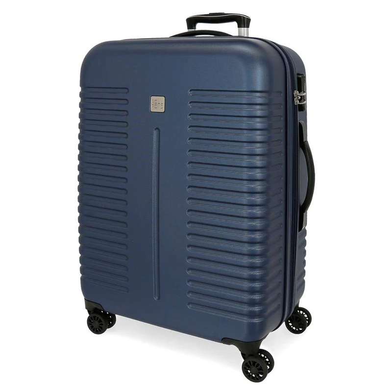 Roll Road India Blue Medium Suitcase 48 x 70 x 27 cm Rigid ABS Combination Lock 75 Litre 3.7 kg 4 Double Wheels