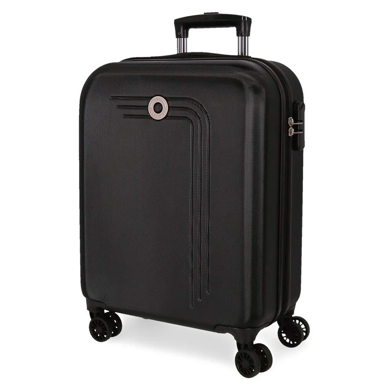 Movom Riga Black Cabin Suitcase 40x55x20 cm Rigid ABS Combination lock 37 Litre 2.8 Kg 4 Double Wheels Hand Luggage