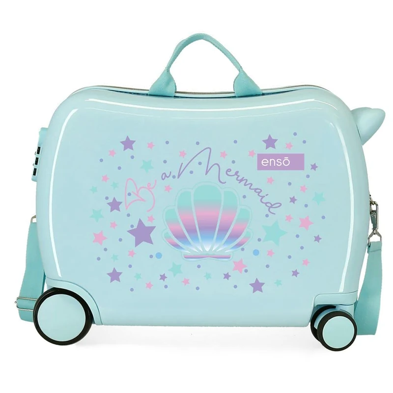 Enso Be a Mermaid Green Kids Rolling Suitcase 50 x 39 x 20 cm Rigid ABS Combination Lock 34 Litre 2.1 kg 4 Wheels Hand Luggage - Image 1