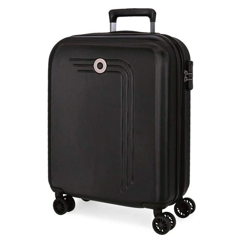 Movom Riga Black Cabin Suitcase 40x55x20 cm Rigid ABS Combination lock 37 Litre 3 Kg 4 Double Wheels Hand Luggage