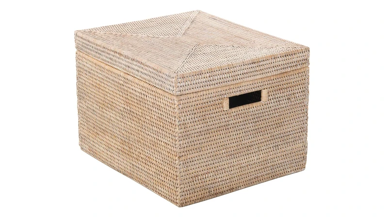 Kouboo Basket, Rattan & Wicker, White-wash