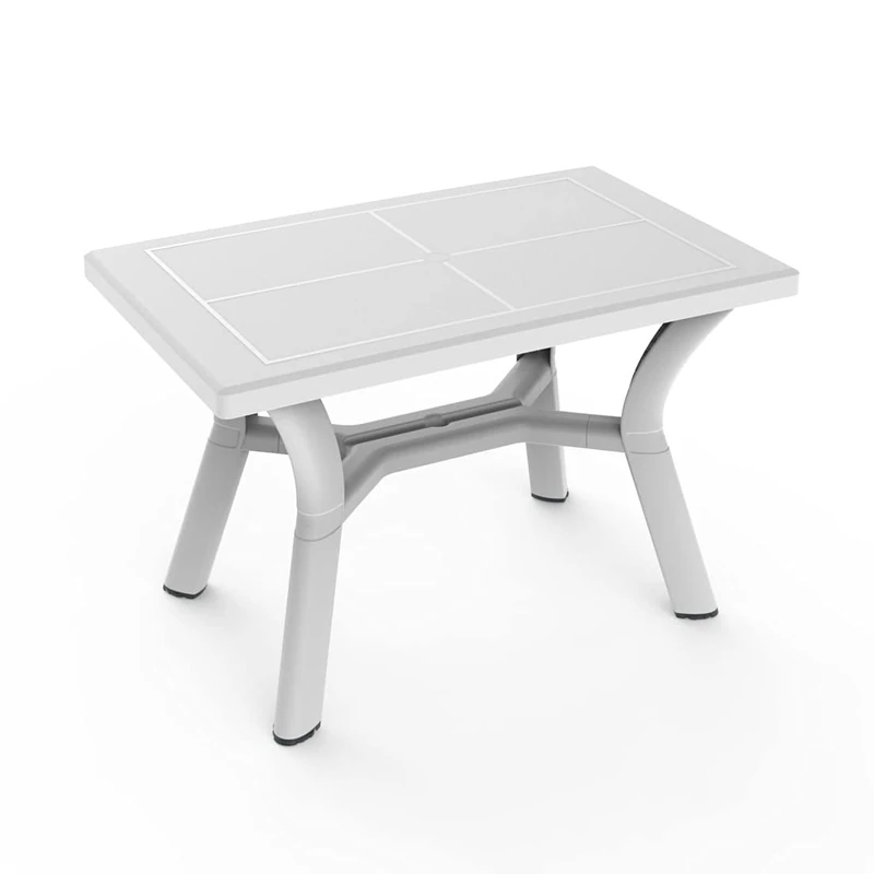 RESOL Dalia Garden Table Rectangular 115 x 72 cm for up to 4 People, Modern Stylish Design with Parasol Hole and UV Protection for Outdoor Dining on Patio, Deck or Porch