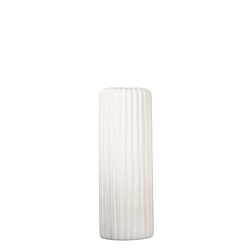 Casablanca Fjord Vase Ceramic White Matt with Grooved Structure Height 58 cm
