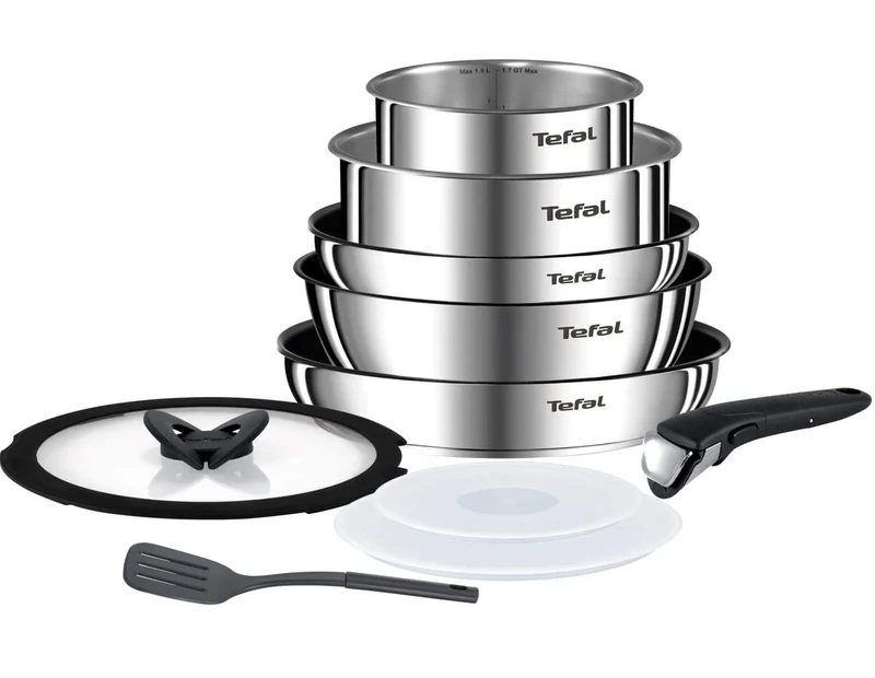 Tefal Ingenio 10 Piece Emotion Stainless Steel Induction Pan Set