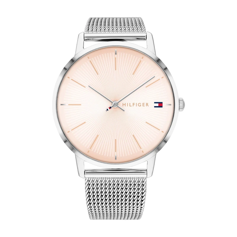 Tommy Hilfiger Women's 40mm Quartz Watch - Blush Sunray Dial, Stainless Steel Mesh Bracelet - 1782244