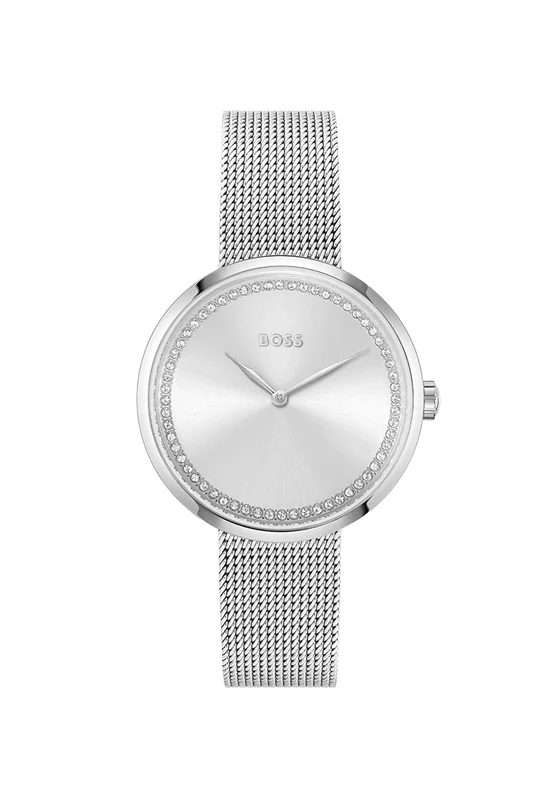 BOSS Analogue Quartz Watch for Women with Silver Stainless Steel mesh Bracelet - 1502546