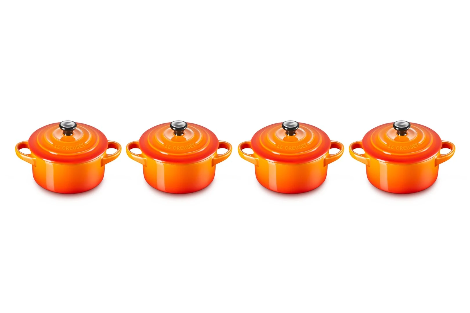 LE CREUSET Stoneware Set of 4 Petite Casseroles, 250 ml, Volcanic, 79212100900100