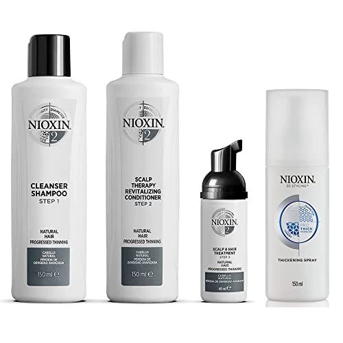 Nioxin 3 Part Trial Kit System 2 & Thickening Spray Bundle