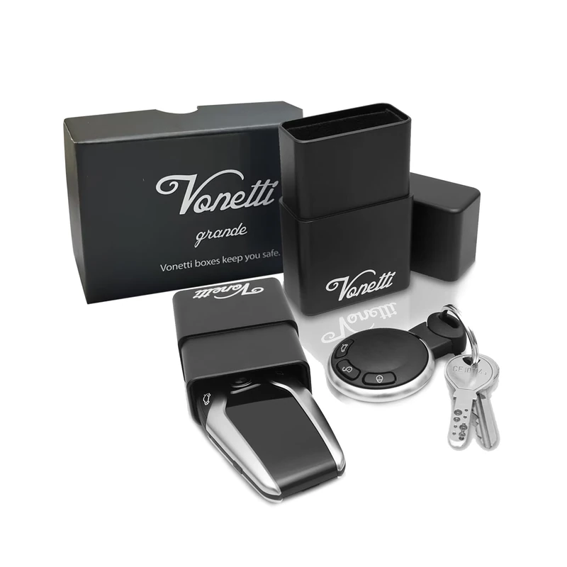 Vonetti Grande - Premium Signal Blocker Faraday Box, Key FOB Radio Frequency Blocker, Radio Frequency Hijack Protector Tin, Keyless Go RFID Blocking Case