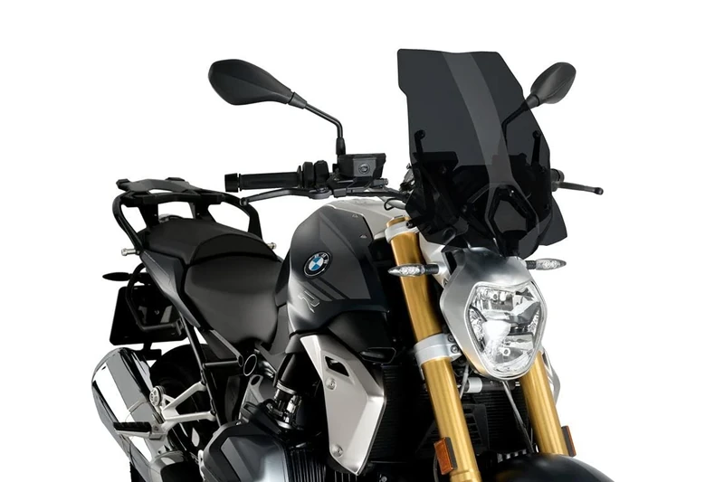 Puig 3626F Windshield Naked New Generation Touring for Motorcycles with original BMW support Dark Smoke