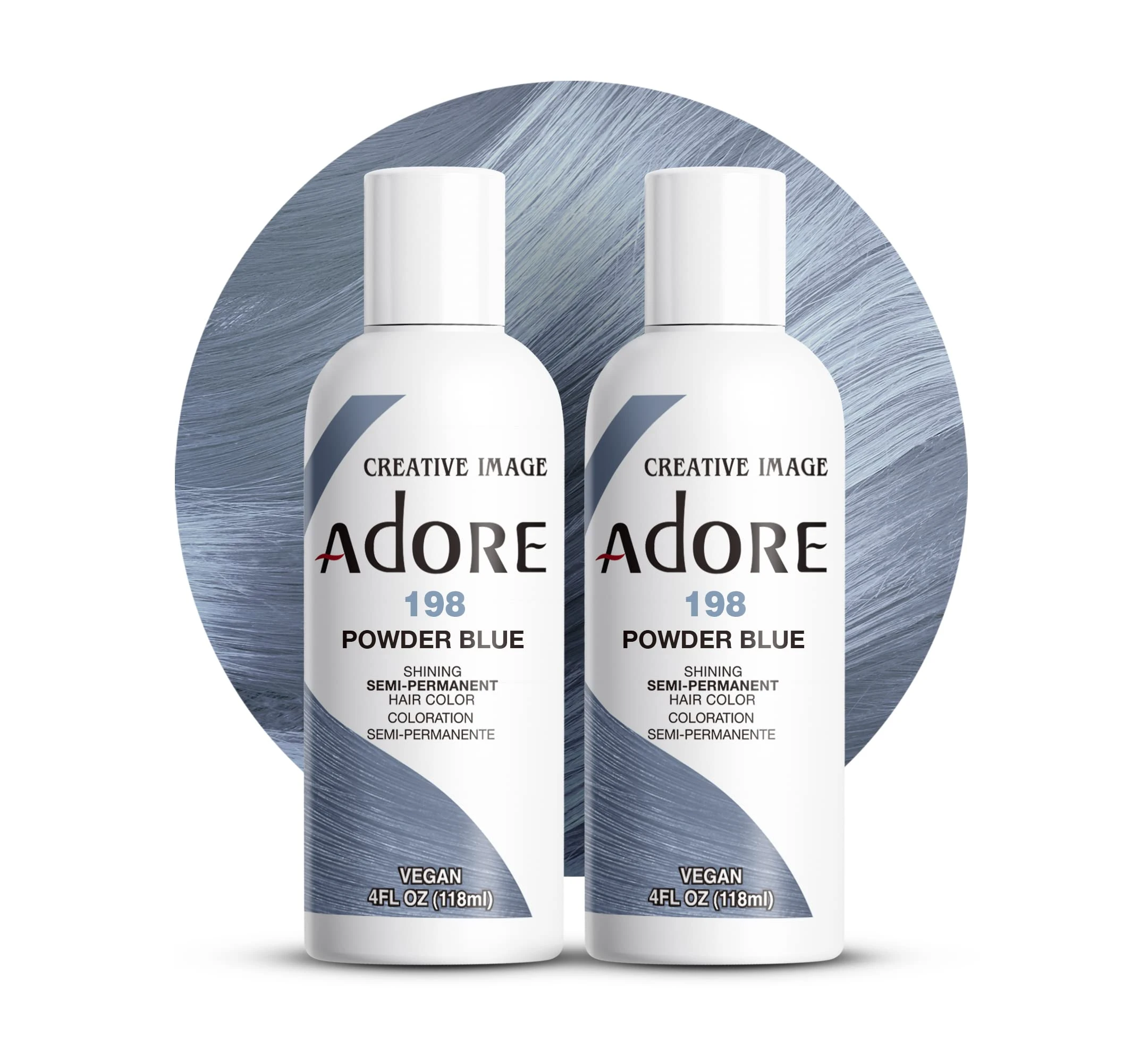 Adore Shining Semi Permanent Hair Color Powder Blue (198), 118ml