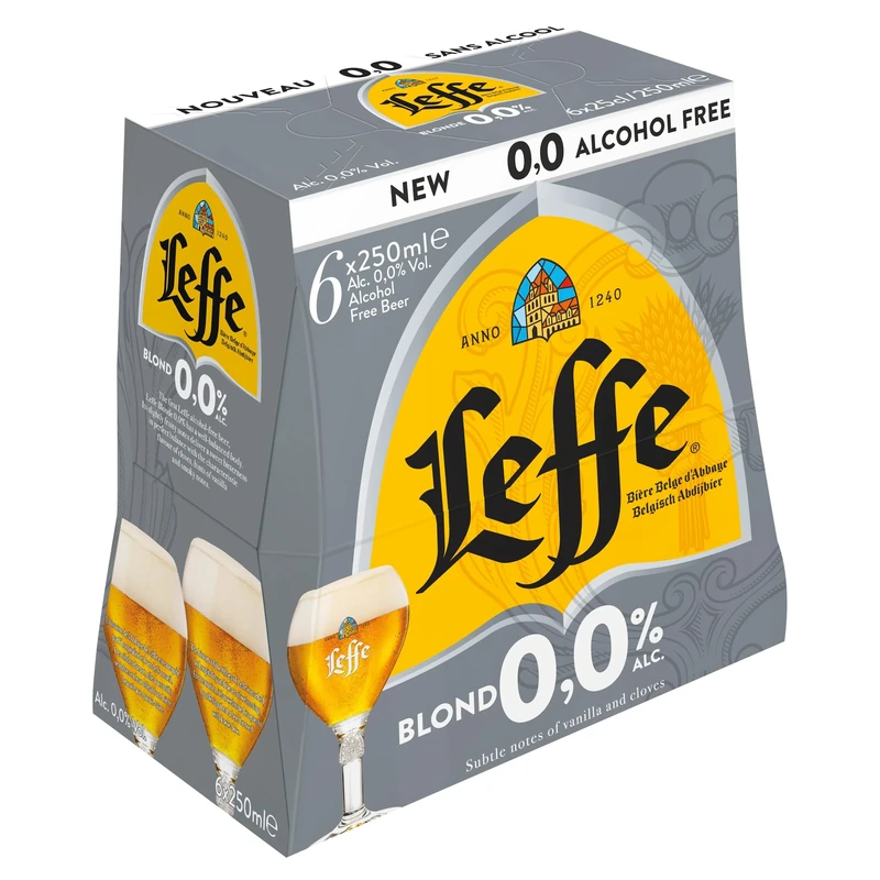 Leffe Blonde 0% Alcohol Free Beer 24 x 250ml Bottles Blonde Ale