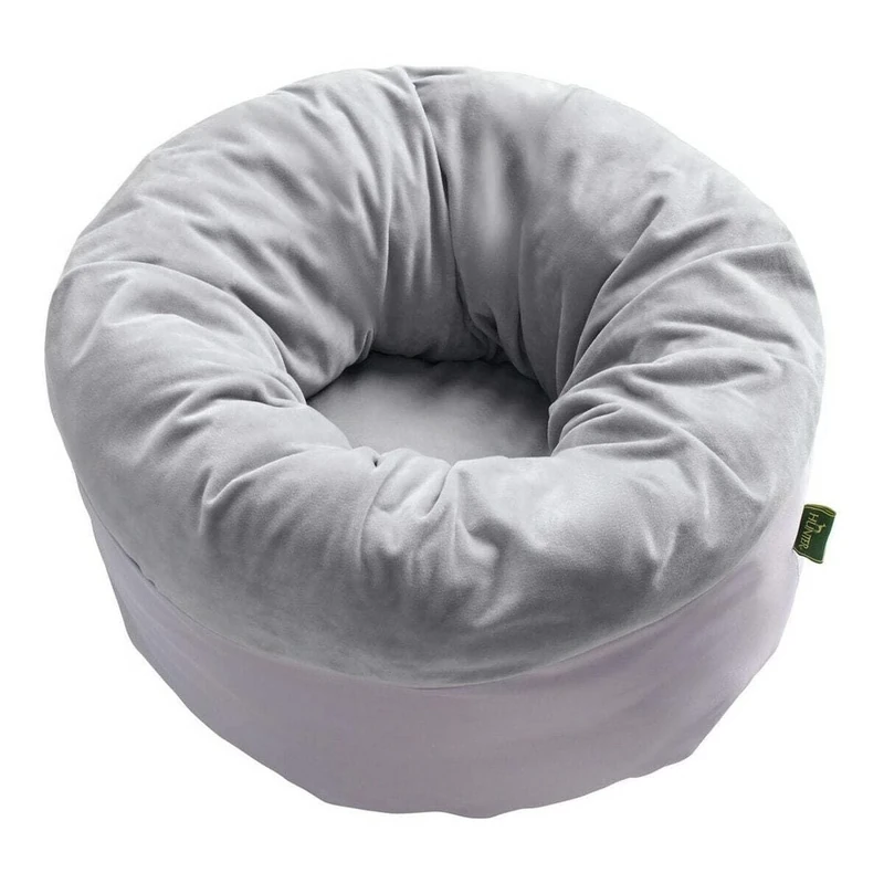 HUNTER Miranda Pet Bed - Grey - Round Shape - Extra Soft & Plush - Ideal for Snuggling, Sleeping and Resting - Machine Washable at 30°C - For Dogs and Cats - Size: 50 x 50 cm