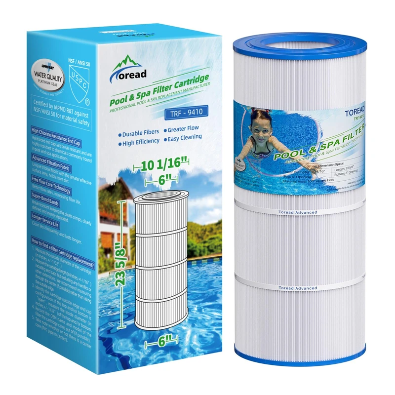 Pleatco PAP100 Replacement Filter, Compatible with PAP100-4, Unicel C-9410, Filbur FC-0686, R173215, 59054200, Pentair Clean & Clear 100, CC100, SP100 Predator 100, 100 sq. ft. Filter, 1 Cartridge