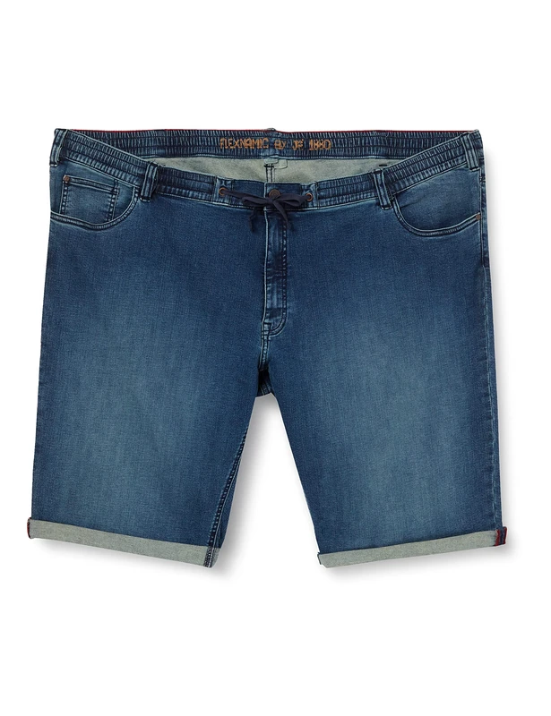 JP 1880 Menswear Big & Tall Plus Size L-8XL Denim Bermuda Knit Cotton Stretch Shorts Dark Blue Denim 58 708366903-58