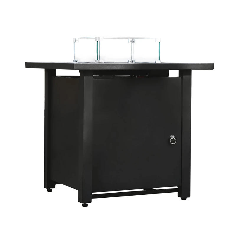 Teamson Home Outdoor Garden 2 In 1 Propane Gas Fire Pit Table Burner, Smokeless Firepit, Metal Patio Furniture Heater with Lava Rocks & Cover