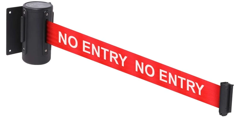 Caledonia Signs Wall mounted retractable barrier 3m NO ENTRY
