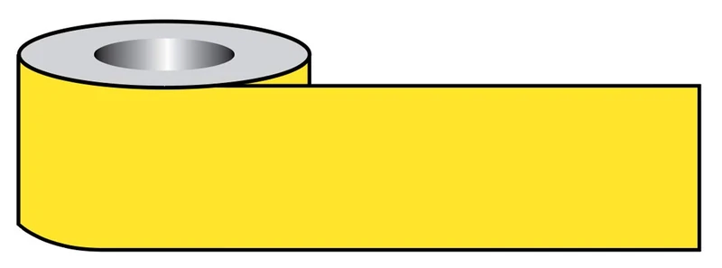 Plain Yellow barrier tape 200m x 75mm non-adhesive polythene