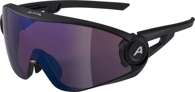 ALPINA Unisex - Adult, 5W1NG Q+VM sports glasses, black matt, One Size