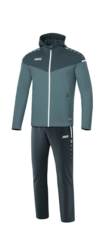 JAKO Champ 2.0 Women's Hooded Presentation Suit, Stone Grey/Anthracite Light, 40