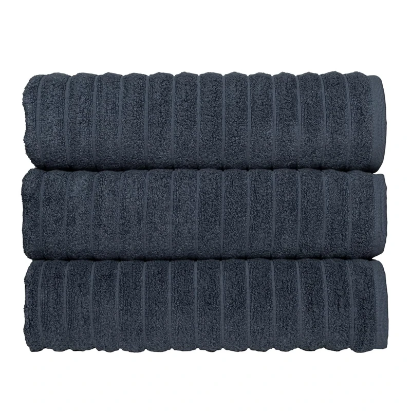 Classic Turkish Towels - Extra Large Premium Cotton Bath Sheet Set - Thick and Absorbent, Ribbed 3-Piece Luxury Bathroom Towels, 40x65 inches, 100% Turkish Cotton (Royal Blue)