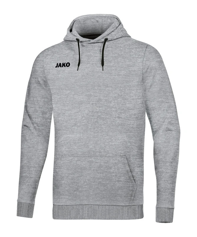 JAKO Men's base hooded sweatshirt., mens, Hooded sweatshirt, 6765, Mottled light grey, XL
