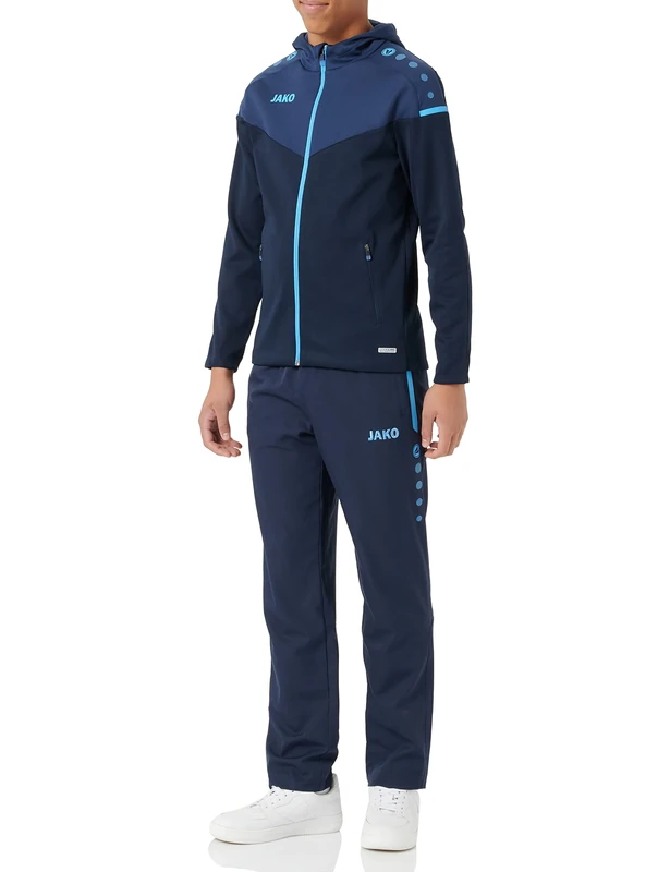 JAKO Men's Champ 2.0 Tracksuit with Hood, Navy/Dark Blue/Skyblue, S, M9620