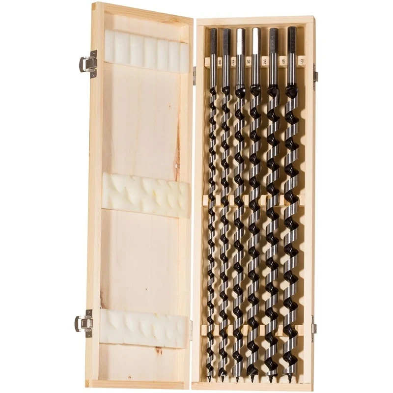 fischer Auger Drill Bit Set, 10-20 mm Diameter, Drill Bits Set with Various Sizes, Tool for Drilling Deep Holes in Soft & Hard Wood, Pack of 6