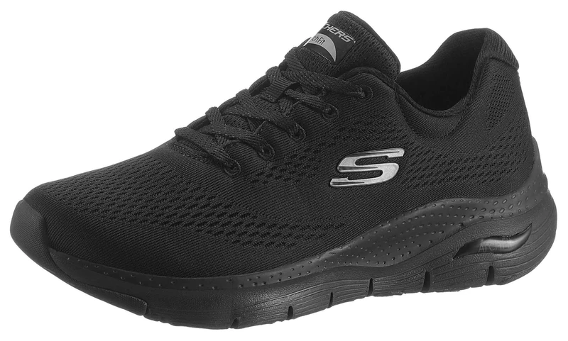 Skechers Women's Arch Fit Big Appeal Sneaker,Black Mesh / Trim,6 UK Wide