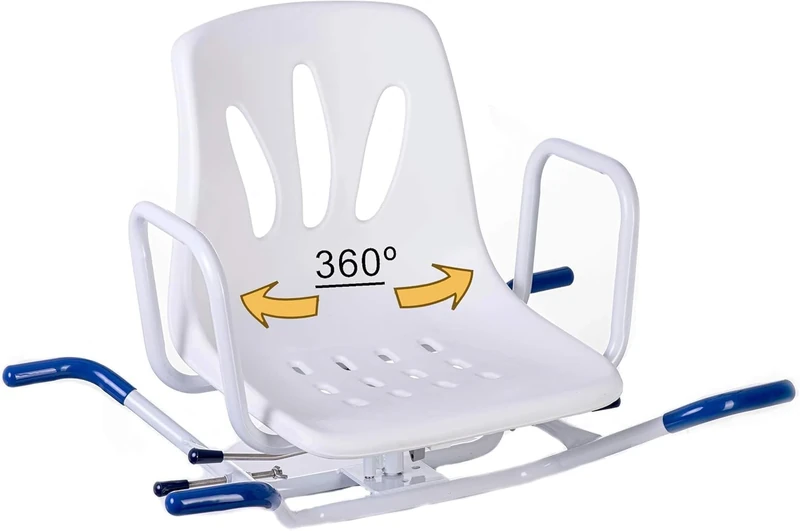 OrtoPrime 360° Swivel Bath Seat – Comfortable Bath Seat for Adults & Elderly – Bath Board Seat for Adults with Safe Transfer – Anti-Slip Bath Chair for Disabled & Easy Bath Access