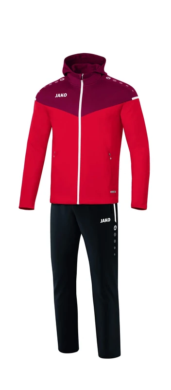 JAKO Champ 2.0 M9620 Men's Tracksuit with Hood, Red/Wine Red, M