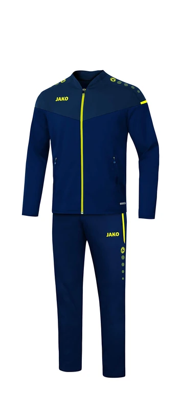JAKO Men's Champ 2.0 Presentation Suit Navy/Dark Blue/Neon Yellow, S