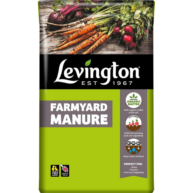 Levington Farm Yard Manure, Organic Blend, 50L, Brown