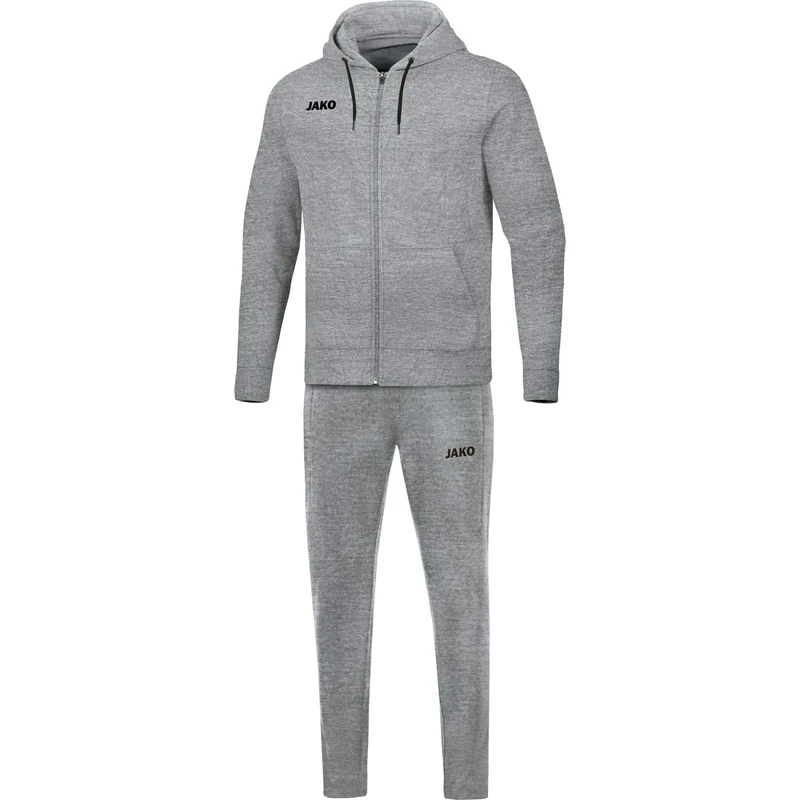 JAKO Children's Base with Hood Jogging Suit Light Grey Mottled 140