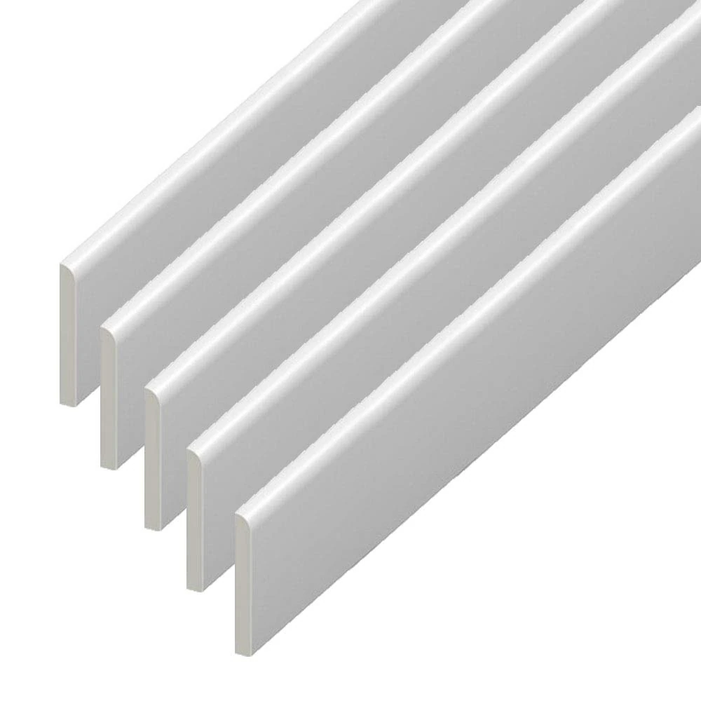 UPVC Plastic Trim 65mm x 1m x 5 Pack - White Architrave Skirting Board/Window Finishing Trim