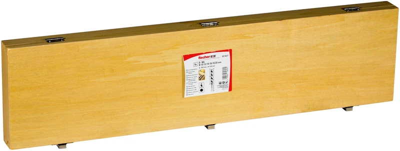 Fischer 551427 Bohrer D-WL Sizes, 10-20 mm, Hexagonal Shaft and Centring Point, 600 mm Length, Practical Set, 6 Auger Drill Bits, Grey