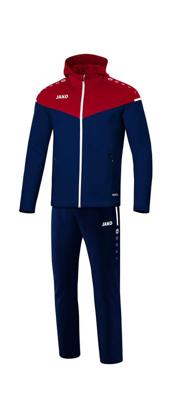 JAKO Children's Champ 2.0 with Hood Presentation Suit Navy/Chilli Red, 152