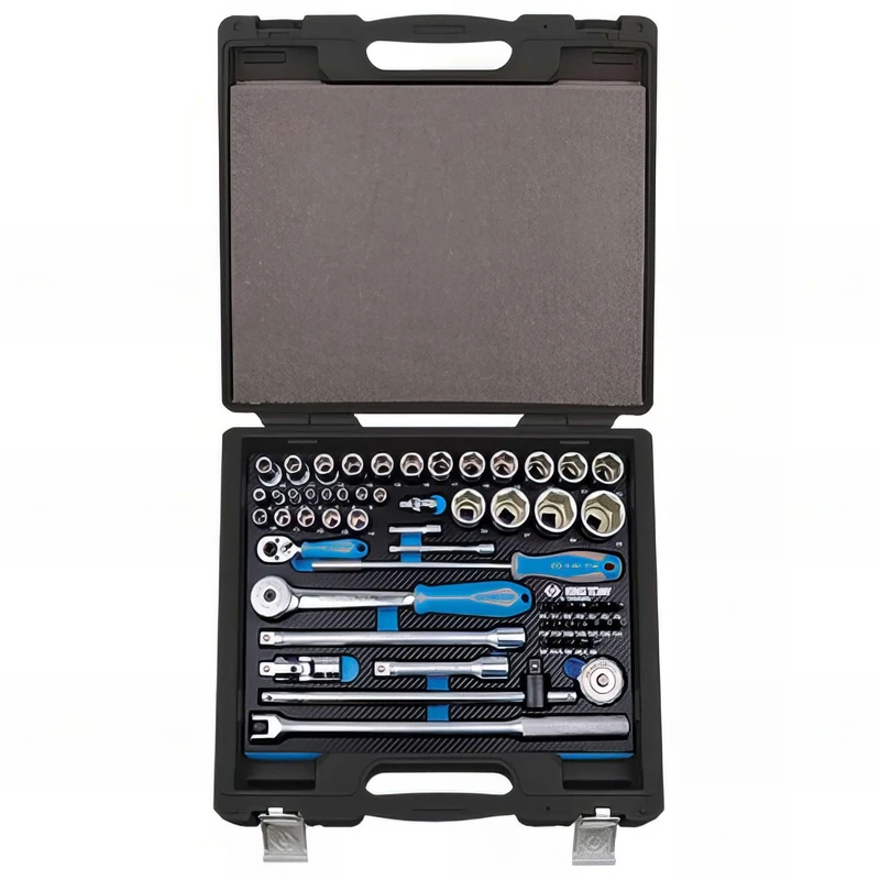 King Tony 7560MRE Cofre De Sockets Y Accesorios 1/4" Y 1/2" Hexagonal Evawave for DIYers & Professionals, Designed for Repair and Installation tasks, 23 Pieces