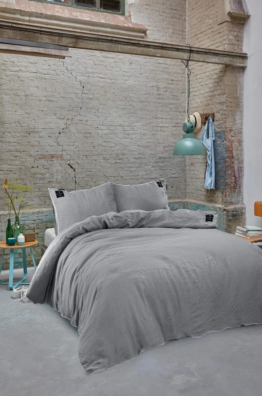 BLCKOUT Ohio Duvet Cover Light Blue, linen, 200 x 200/220 cm - Image 1