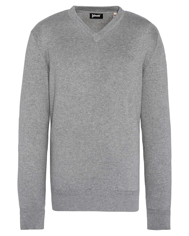 Schott NYC Men's Plbeal2 Pullover Sweater, H Grey, Medium